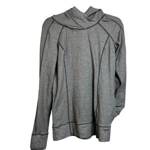 Lululemon Athletica Women's Gray Striped Full Zip Hoodie Jacket M